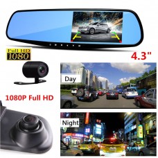 Vehicle Blackbox DVR Car Rear View Mirror with full 1080p HD Recording